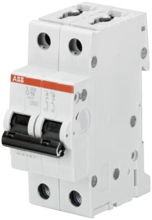 ABB Interruptor Automático 2P, 500mA, Curva Tipo D S202-D0.5A, System Pro M Compact, Montaje En Carril DIN