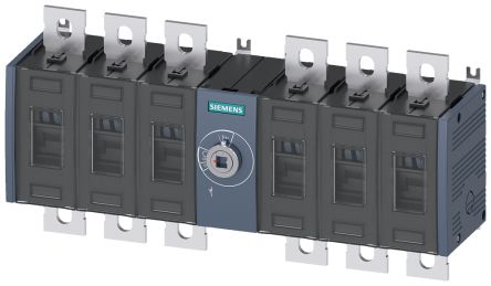Siemens Interruptor Seccionador, 6 Polos, NA, Corriente 400A, Potencia 10,8W, IP00, IP20 3KD4260-0PE20-0 SENTRON