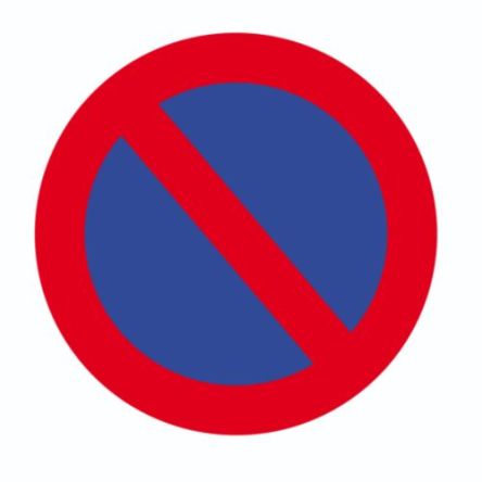 RS PRO Señal De Prohibición Para Suelo Con Pictograma: Prohibido Estacionar, Autoadhesivo, Ø 500mm