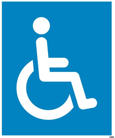RS PRO Hinweisschild Behindertengerechter Zugang Rutschfestes PVC Blau, Weiß, H 600 Mm, B 500mm