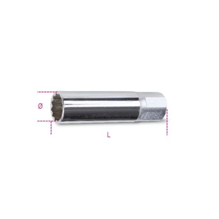 BETA Bussola Bussola Per Candele 956F 16, 16mm, Attacco Quadrato 3/8 Poll., Lunghezza 70 Mm