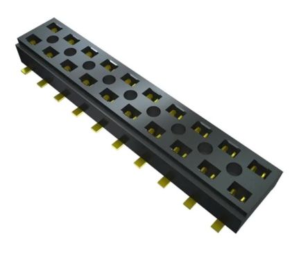 Samtec CLT Series Straight Surface Mount PCB Socket, 20-Contact, 2-Row, 2mm Pitch, Solder Termination