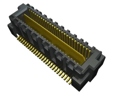 Samtec QMS Series Horizontal Surface Mount PCB Header, 52 Contact(s), 0.635mm Pitch, 2 Row(s), Shrouded