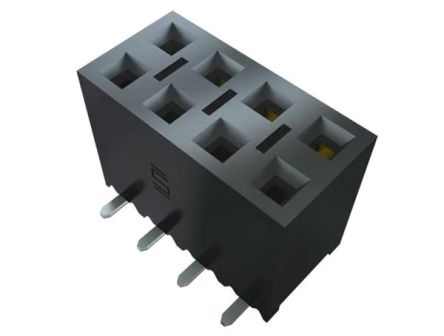 Samtec Conector Hembra Para PCB Serie SSM SSM-104-L-DV-P-TR, De 8 Vías En 2 Filas, Paso 2.54mm, Montaje Superficial,