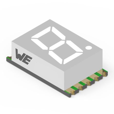 Wurth Elektronik Display LED A 7 Segmenti A Segm., H. 10mm, 35 Mcd, Col. Verde