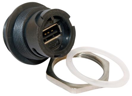 CONEC Adaptateur USB 2.0 A Femelle Vers Femelle Ports, Montage Panneau, Droit, Série 17