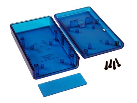 Hammond, Schalengehäuse, Blau Transparent, ABS, 112 X 66 X 28mm