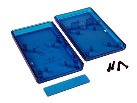 Hammond Transparent Blue ABS Instrument Case, 112 X 66 X 21mm