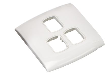 Contactum Plaque Pour Interrupteur Alfanar, 3 Postes, Blanc, Polycarbonate