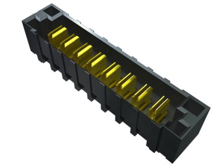 Samtec PET Leiterplatten-Stiftleiste Vertikal, 4-polig / 2-reihig, Raster 6.35mm, Ummantelt