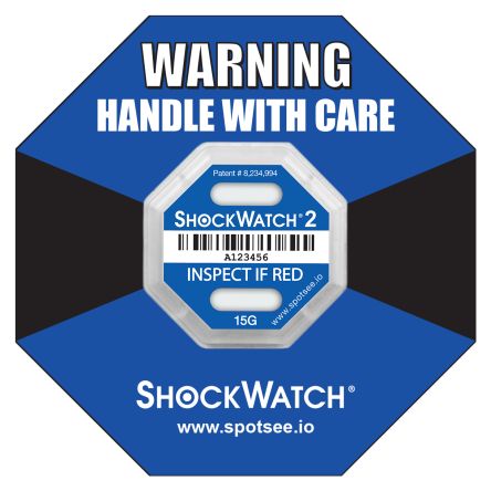SpotSee ShockWatch2 Stoß Und Belastungsindikatoren 10 Stk B. 42.93mm H. 6.35mm