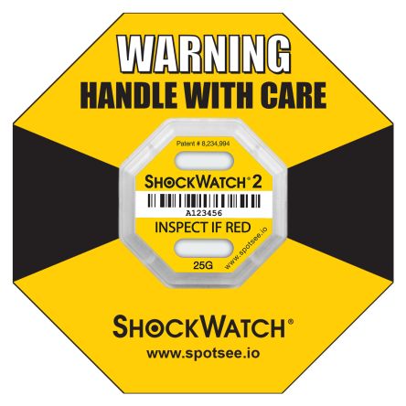 SpotSee Shock Label 6.35mm X 42.93mm, 10