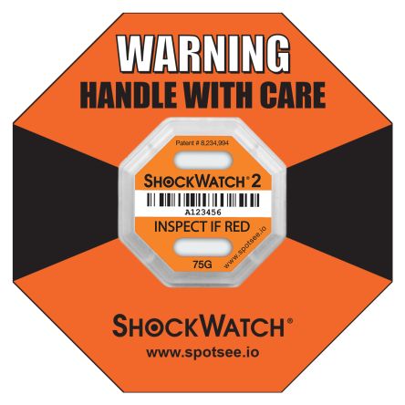 SpotSee Shock Label 6.35mm X 42.93mm, 10