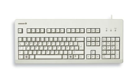 CHERRY Clavier Filaire PS/2, USB Standard, QWERTY (UK) Gris Clair