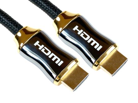 RS PRO HDMI-Kabel A HDMI Stecker B HDMI Stecker Hohe Geschwindigkeit 4K Max., 3m, Schwarz