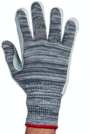 Tornado Aquaglass Grey Yarn Cut Resistant Cut Resistant Gloves, Size 8, Medium, Leather Coating
