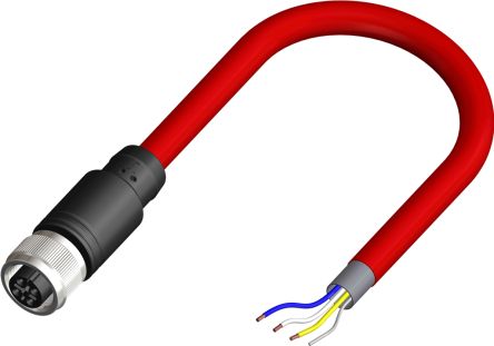 RS PRO Straight Female 4 Way M12 To Unterminated Sensor Actuator Cable, 5m
