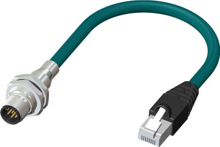 RS PRO Ethernetkabel Cat.6, 500mm Patchkabel, A M12 Stecker, B RJ45