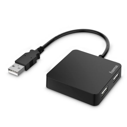 Hama USB 2.0 USB-Hub, 4 USB Ports, USB A, USB, 5.6 X 1.3 X 5.6cm