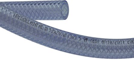 TRICOFLEX Manguera Flexible Reforzada De PVC Transparente, Long. 25m, Ø Int. 10mm, Para Aire Comprimido