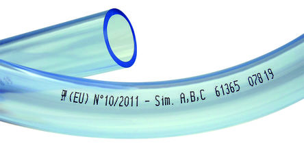 TRICOFLEX Manguera Flexible Reforzada De PVC Transparente, Long. 50m, Ø Int. 20mm, Para Alimentos