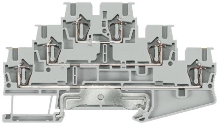 Siemens Bloc De Jonction Rail DIN ALPHA, 2.5mm², Cage à Ressort, Gris