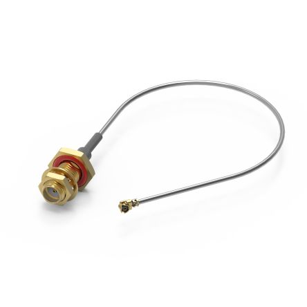 Wurth Elektronik Cable Coaxial, 50 Ω, Con. A: SMA, Hembra, Con. B: UMRF, Macho, Long. 150mm Gris