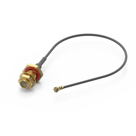 Wurth Elektronik Cable Coaxial, 50 Ω, Con. A: SMA, Hembra, Con. B: UMRF, Macho, Long. 100mm Negro