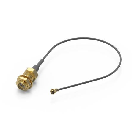Wurth Elektronik Cable Coaxial, 50 Ω, Con. A: RP-SMA, Hembra, Con. B: UMRF, Macho, Long. 150mm Negro