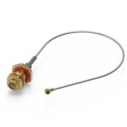 Wurth Elektronik Cable Coaxial, 50 Ω, Con. A: RP-SMA, Hembra, Con. B: UMRF, Macho, Long. 300mm Negro