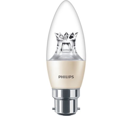 Philips Lighting Philips MASTER, LED Kerzenlampe, B38 Dimmbar, 5,5 W / 230V, B22 Sockel, 2200 K, 2700 K Warmweiß