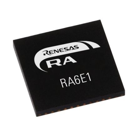 Renesas Electronics Mikrocontroller RA6E1 ARM Cortex M33 32bit SMD 1024 MB QFN 48-Pin 200MHz 256 KB RAM USB