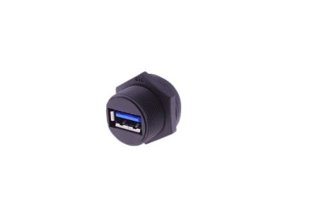 RS PRO Straight, Panel Mount, Socket Type A 3.0 IP67 Type A USB Connector