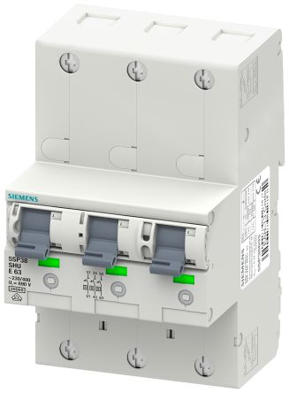 Siemens Interruptor Automático 3P, 40A, Curva Tipo E 5SP3840-3, SENTRON, Montaje En Carril DIN
