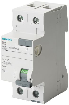 Siemens 5SV4314 RCCB, 2-polig, 40A, 30mA Typ AC SENTRON 230V Ac