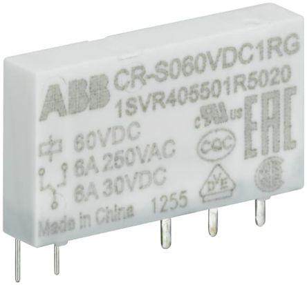 ABB CR-S Interface Relais 60V Dc, 1-poliger Wechsler DIN-Schienen