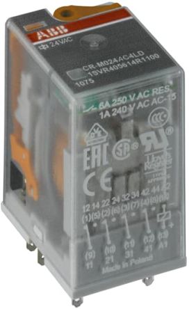 ABB CR-M Interface Relais 120V Ac, 4CO (SPDT) DIN-Schienen