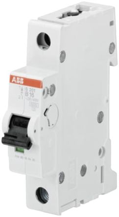 ABB Interruptor Automático 1P, 16A, Curva Tipo B S201-B16, System Pro M Compact, Montaje En Carril DIN