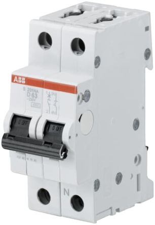 ABB S200 Leitungsschutzschalter Typ D, Pol 1P+N 4A System Pro M Compact DIN-Schienen-Montage