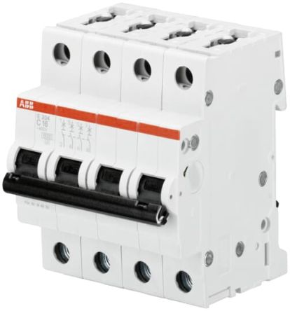 ABB Interruptor Automático 4P, 2A, Curva Tipo C S204-C2, System Pro M Compact, Montaje En Carril DIN