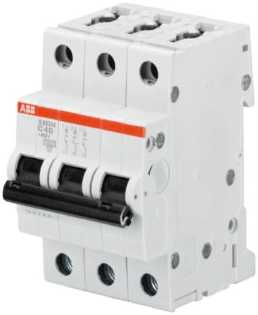 ABB S200M Leitungsschutzschalter Typ D, 3-polig 6A System Pro M Compact DIN-Schienen-Montage