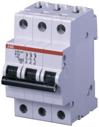 ABB S200MT Leitungsschutzschalter Typ C, 3-polig 16A System Pro M Compact DIN-Schienen-Montage