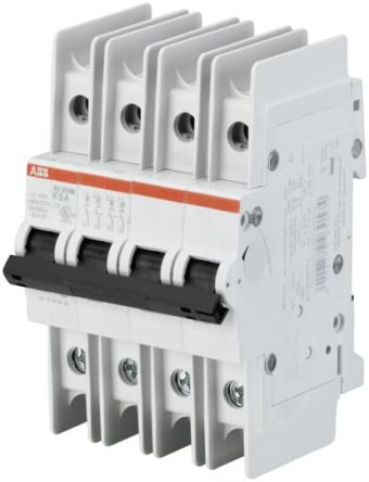 ABB Interruptor Automático 4P, 2A, Curva Tipo K SU204M-K2, System Pro M Compact, Montaje En Carril DIN