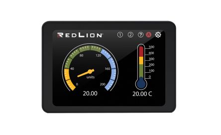 Red Lion PM-50 Farb-TFT-LCD-Touchscreen, 4,3 Zoll Einbaumessgerät Für Analoges Signal H 45mm B 96mm 6-Stellen T. 92.2mm