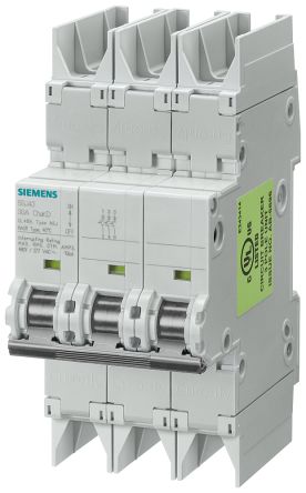 Siemens 5SJ Leitungsschutzschalter, 3-polig 4A SENTRON DIN-Schienen-Montage
