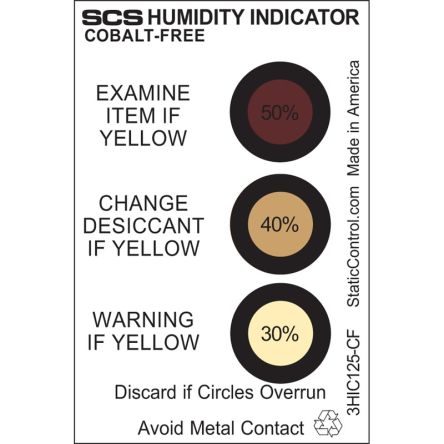 SCS Sicherheitszeichen, Englisch, Feuchtigkeitsanzeige, H 75 Mm B 50mm