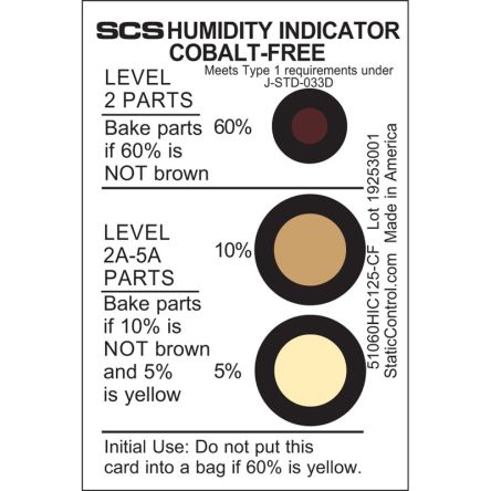 SCS Sicherheitszeichen, Englisch, Braun, Gelb, Feuchtigkeitsanzeige, H 75 Mm B 50mm