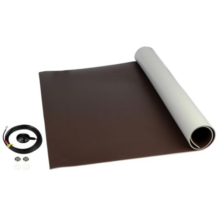 SCS 防静电橡胶垫, 用于工作表面, 15.2m x 600mm x 3.5mm, 棕色