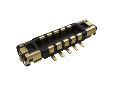 Amphenol ICC 103 Leiterplatten-Stiftleiste Vertikal, 6-polig / 2-reihig, Raster 0.35mm, Platine-Platine,