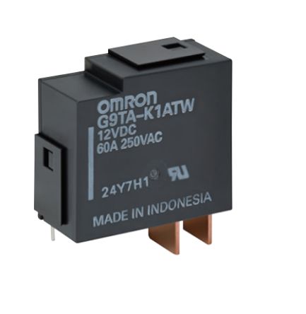Omron PCB Mount Power Relay, 12V Dc Coil, 60A Switching Current, SPST